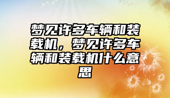 夢見許多車輛和裝載機(jī)，夢見許多車輛和裝載機(jī)什么意思