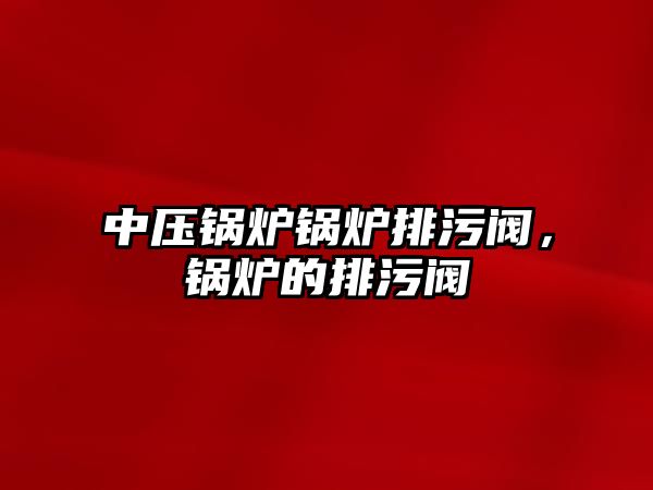 中壓鍋爐鍋爐排污閥，鍋爐的排污閥