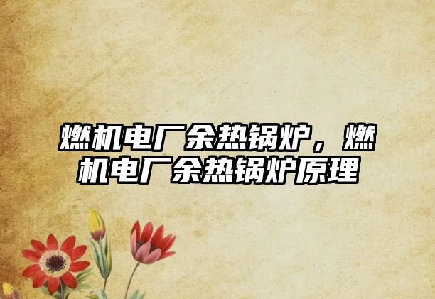 燃機電廠余熱鍋爐，燃機電廠余熱鍋爐原理