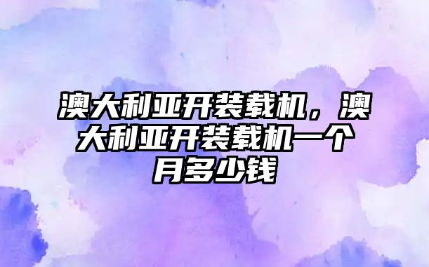 澳大利亞開裝載機(jī)，澳大利亞開裝載機(jī)一個(gè)月多少錢