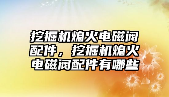 挖掘機熄火電磁閥配件，挖掘機熄火電磁閥配件有哪些