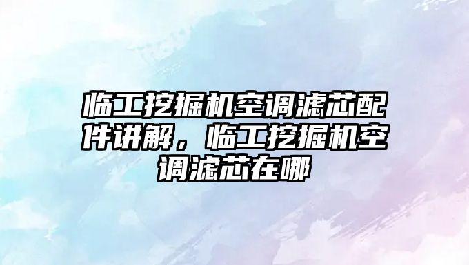 臨工挖掘機(jī)空調(diào)濾芯配件講解，臨工挖掘機(jī)空調(diào)濾芯在哪