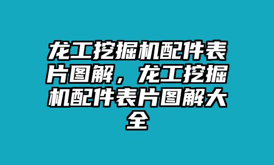 龍工挖掘機配件表片圖解，龍工挖掘機配件表片圖解大全