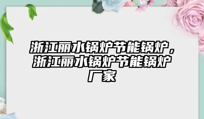 浙江麗水鍋爐節(jié)能鍋爐，浙江麗水鍋爐節(jié)能鍋爐廠家