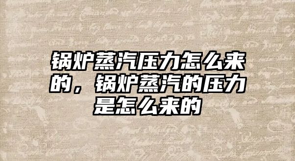鍋爐蒸汽壓力怎么來的，鍋爐蒸汽的壓力是怎么來的