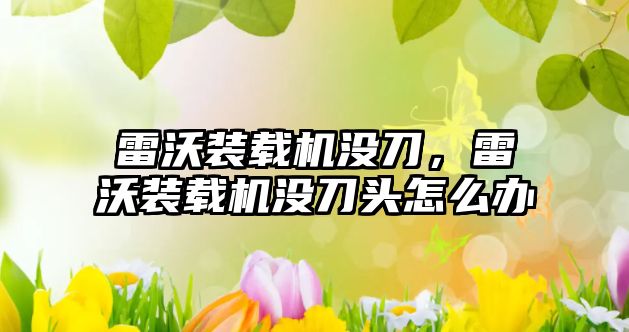 雷沃裝載機沒刀，雷沃裝載機沒刀頭怎么辦