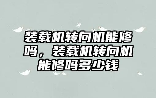 裝載機(jī)轉(zhuǎn)向機(jī)能修嗎，裝載機(jī)轉(zhuǎn)向機(jī)能修嗎多少錢