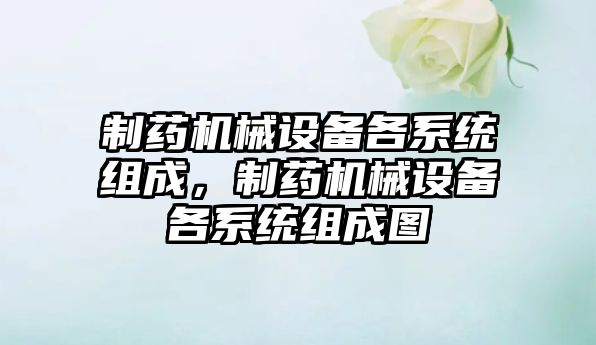 制藥機(jī)械設(shè)備各系統(tǒng)組成，制藥機(jī)械設(shè)備各系統(tǒng)組成圖