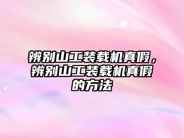 辨別山工裝載機真假，辨別山工裝載機真假的方法