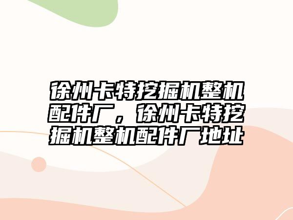 徐州卡特挖掘機(jī)整機(jī)配件廠，徐州卡特挖掘機(jī)整機(jī)配件廠地址