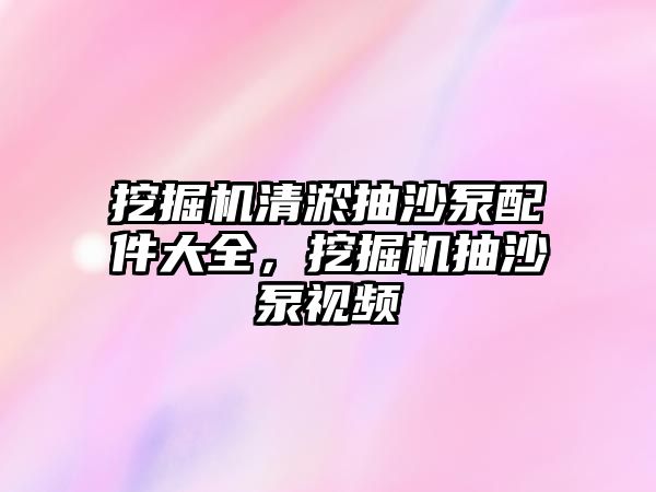 挖掘機清淤抽沙泵配件大全，挖掘機抽沙泵視頻
