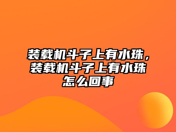 裝載機斗子上有水珠，裝載機斗子上有水珠怎么回事