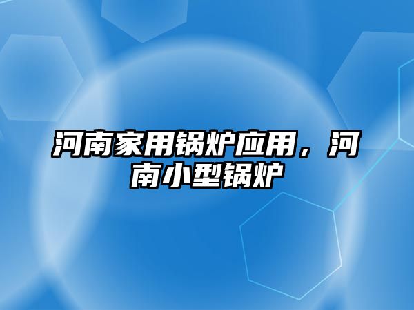 河南家用鍋爐應(yīng)用，河南小型鍋爐