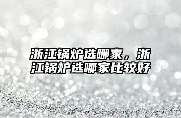 浙江鍋爐選哪家，浙江鍋爐選哪家比較好