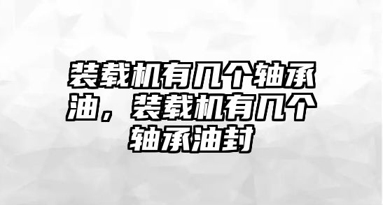 裝載機(jī)有幾個(gè)軸承油，裝載機(jī)有幾個(gè)軸承油封