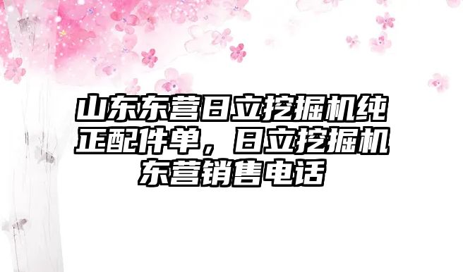 山東東營日立挖掘機(jī)純正配件單，日立挖掘機(jī)東營銷售電話