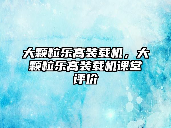 大顆粒樂(lè)高裝載機(jī)，大顆粒樂(lè)高裝載機(jī)課堂評(píng)價(jià)