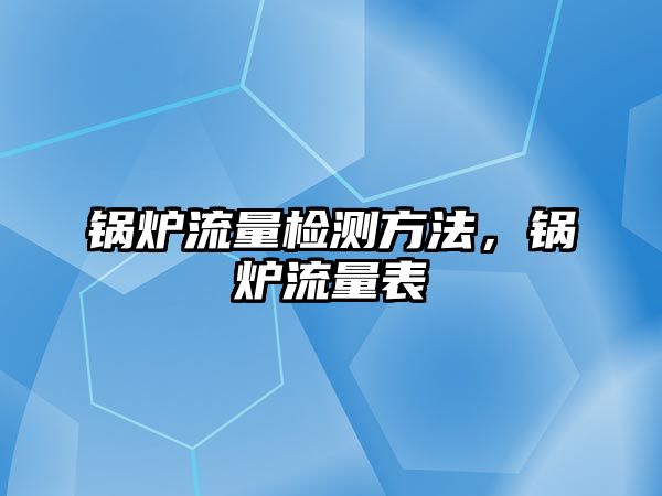 鍋爐流量檢測方法，鍋爐流量表