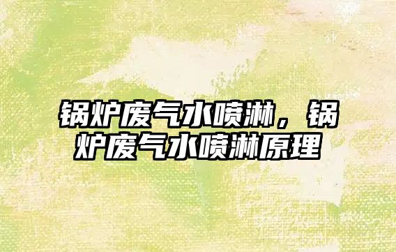 鍋爐廢氣水噴淋，鍋爐廢氣水噴淋原理