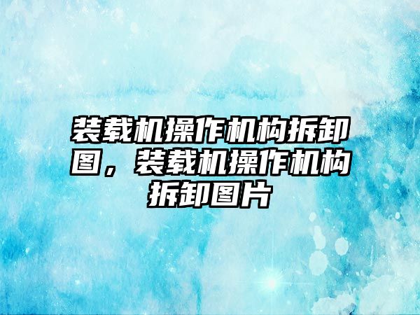 裝載機操作機構拆卸圖，裝載機操作機構拆卸圖片