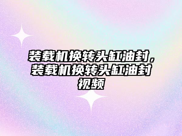 裝載機(jī)換轉(zhuǎn)頭缸油封，裝載機(jī)換轉(zhuǎn)頭缸油封視頻