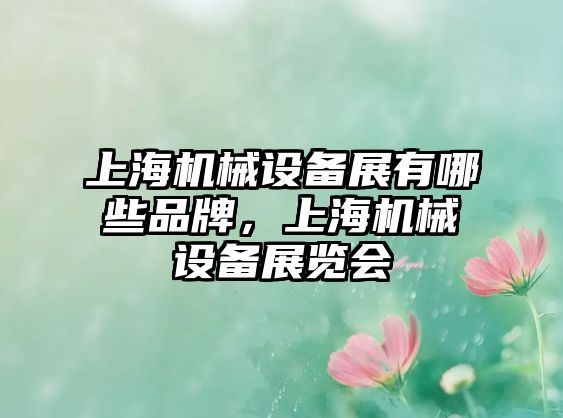 上海機(jī)械設(shè)備展有哪些品牌，上海機(jī)械設(shè)備展覽會(huì)