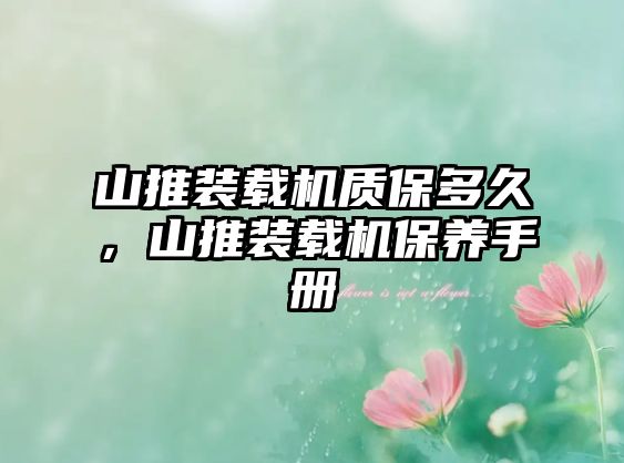 山推裝載機質(zhì)保多久，山推裝載機保養(yǎng)手冊