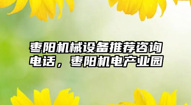 棗陽機械設(shè)備推薦咨詢電話，棗陽機電產(chǎn)業(yè)園