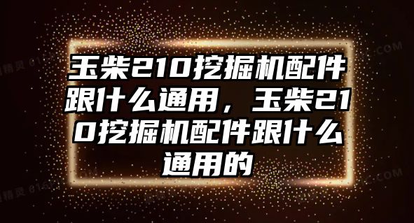 玉柴210挖掘機(jī)配件跟什么通用，玉柴210挖掘機(jī)配件跟什么通用的