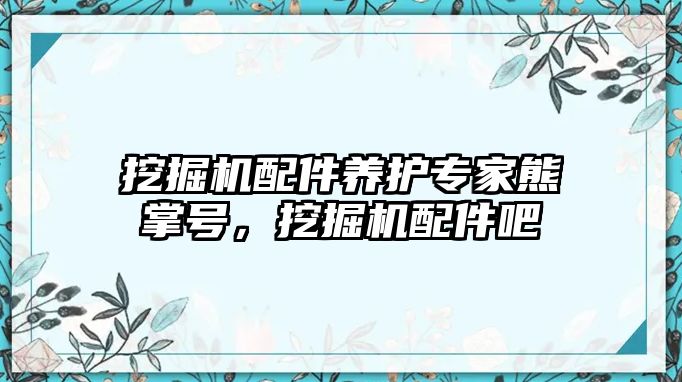 挖掘機(jī)配件養(yǎng)護(hù)專家熊掌號，挖掘機(jī)配件吧