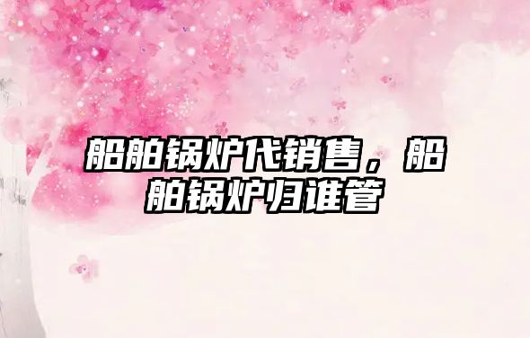 船舶鍋爐代銷售，船舶鍋爐歸誰管