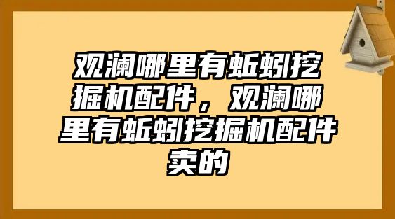 觀瀾哪里有蚯蚓挖掘機配件，觀瀾哪里有蚯蚓挖掘機配件賣的