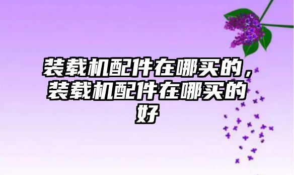 裝載機(jī)配件在哪買(mǎi)的，裝載機(jī)配件在哪買(mǎi)的好