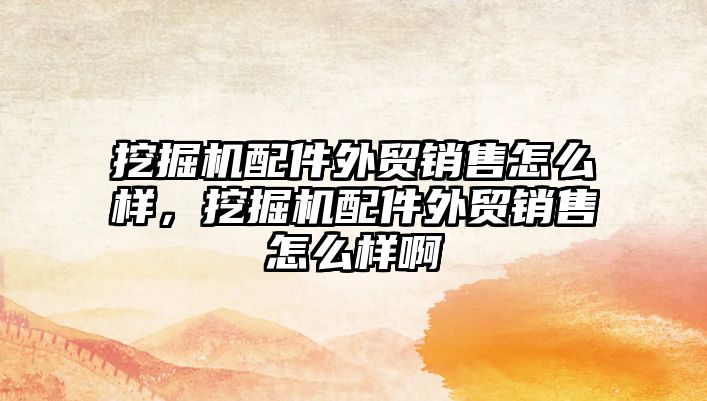 挖掘機配件外貿(mào)銷售怎么樣，挖掘機配件外貿(mào)銷售怎么樣啊