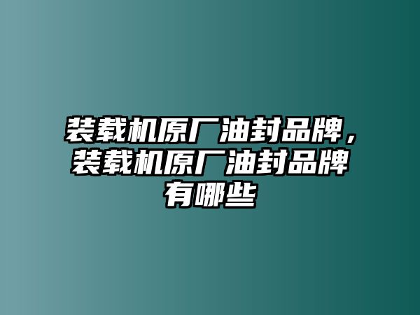 裝載機(jī)原廠油封品牌，裝載機(jī)原廠油封品牌有哪些