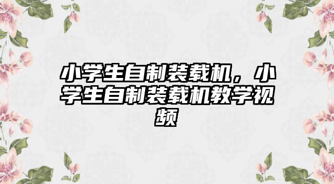 小學(xué)生自制裝載機(jī)，小學(xué)生自制裝載機(jī)教學(xué)視頻