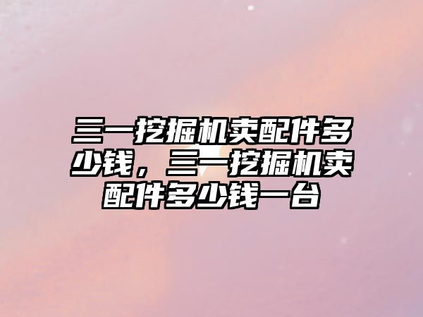 三一挖掘機(jī)賣配件多少錢，三一挖掘機(jī)賣配件多少錢一臺(tái)