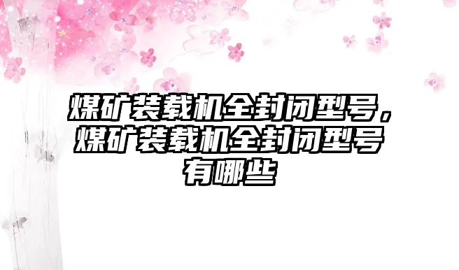 煤礦裝載機(jī)全封閉型號(hào)，煤礦裝載機(jī)全封閉型號(hào)有哪些