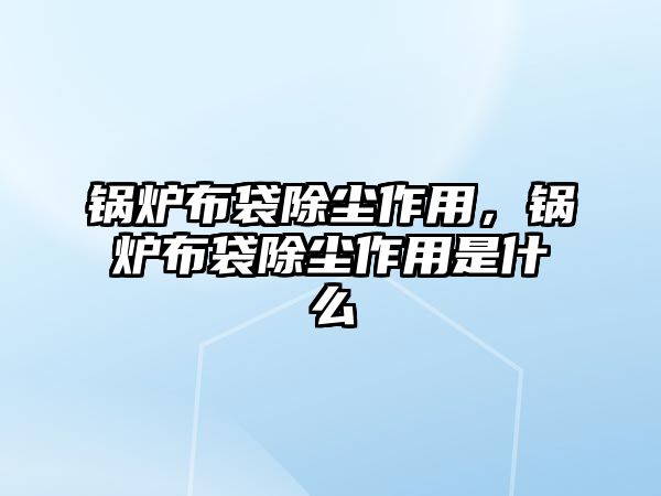 鍋爐布袋除塵作用，鍋爐布袋除塵作用是什么