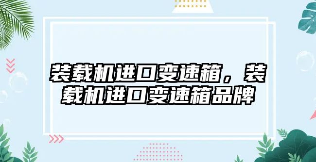 裝載機(jī)進(jìn)口變速箱，裝載機(jī)進(jìn)口變速箱品牌