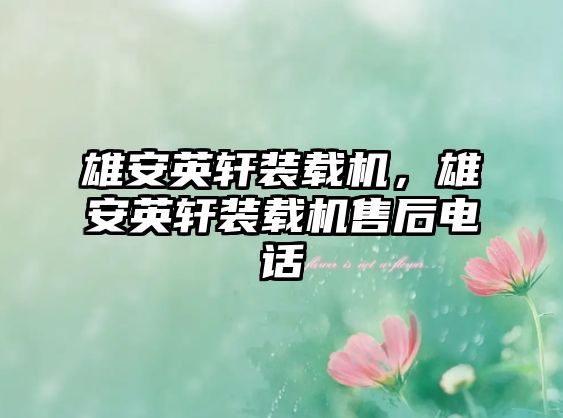 雄安英軒裝載機，雄安英軒裝載機售后電話