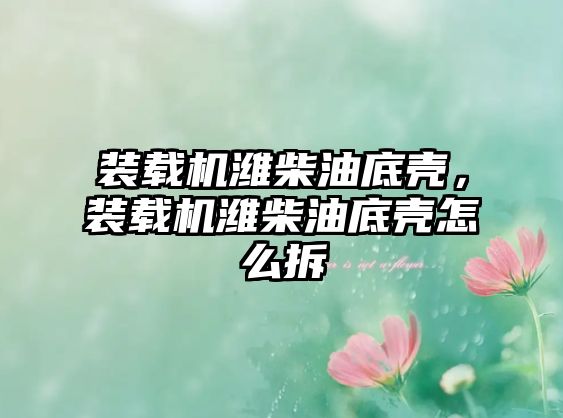 裝載機濰柴油底殼，裝載機濰柴油底殼怎么拆
