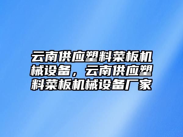云南供應(yīng)塑料菜板機(jī)械設(shè)備，云南供應(yīng)塑料菜板機(jī)械設(shè)備廠家