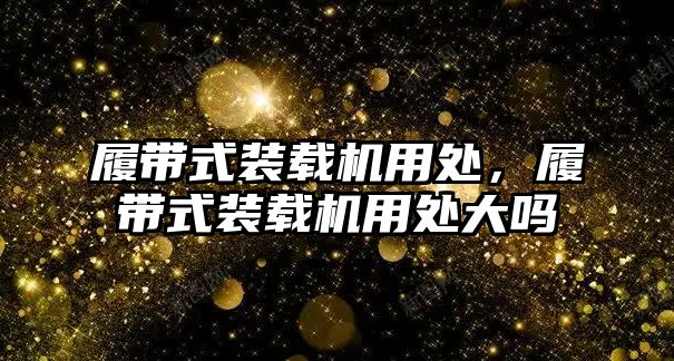 履帶式裝載機用處，履帶式裝載機用處大嗎