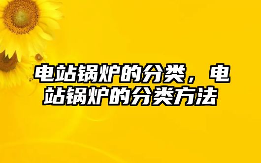 電站鍋爐的分類，電站鍋爐的分類方法