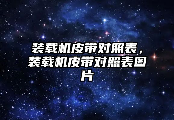 裝載機(jī)皮帶對(duì)照表，裝載機(jī)皮帶對(duì)照表圖片