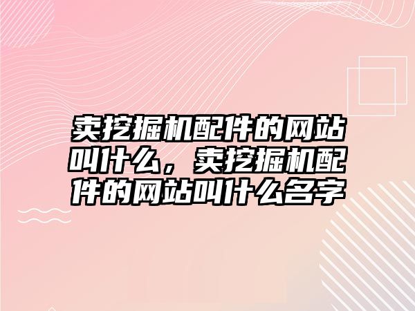 賣挖掘機(jī)配件的網(wǎng)站叫什么，賣挖掘機(jī)配件的網(wǎng)站叫什么名字