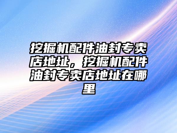 挖掘機配件油封專賣店地址，挖掘機配件油封專賣店地址在哪里