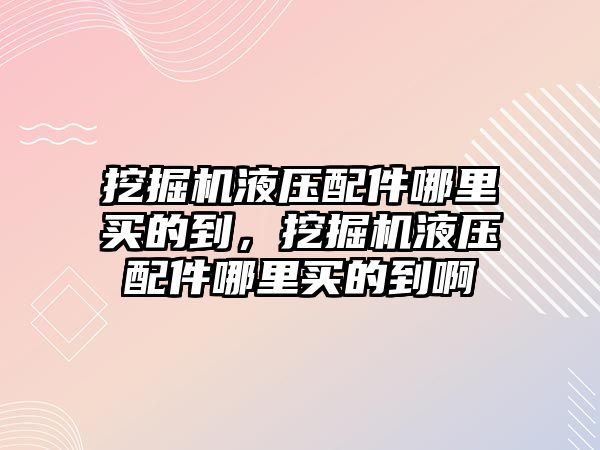 挖掘機(jī)液壓配件哪里買的到，挖掘機(jī)液壓配件哪里買的到啊