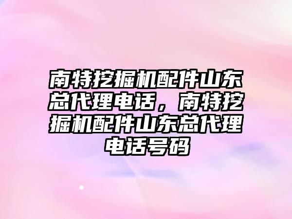 南特挖掘機配件山東總代理電話，南特挖掘機配件山東總代理電話號碼